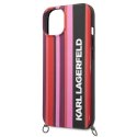 Etui Karl Lagerfeld Color Stripes Strap na iPhone 14 - różowe