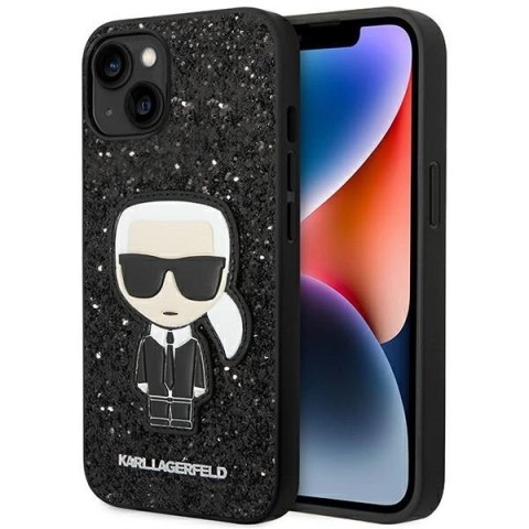 Etui Karl Lagerfeld Glitter Flakes Ikonik na iPhone 14 Plus - czarne