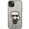 Etui Karl Lagerfeld Glitter Flakes Ikonik na iPhone 14 Plus - srebrne