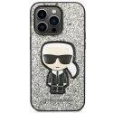 Etui Karl Lagerfeld Glitter Flakes Ikonik na iPhone 14 Pro Max - srebrne