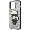 Etui Karl Lagerfeld Glitter Flakes Ikonik na iPhone 14 Pro Max - srebrne