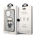 Etui Karl Lagerfeld Glitter Flakes Ikonik na iPhone 14 Pro Max - srebrne