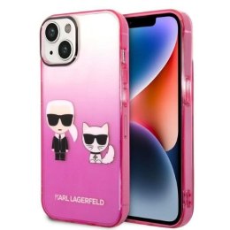 Etui Karl Lagerfeld Gradient Ikonik Karl&Choupette na iPhone 14 Plus - różowe