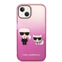 Etui Karl Lagerfeld Gradient Ikonik Karl&Choupette na iPhone 14 Plus - różowe