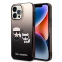 Etui Karl Lagerfeld Gradient Ikonik Karl&Choupette na iPhone 14 Pro Max - czarne