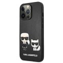 Etui Karl Lagerfeld Ikonik Karl&Choupette na iPhone 13 Pro Max - czarne