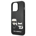 Etui Karl Lagerfeld Ikonik Karl&Choupette na iPhone 13 Pro Max - czarne