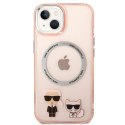 Etui Karl Lagerfeld Karl&Choupette Aluminium MagSafe na iPhone 14 Plus - różowe