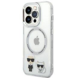 Etui Karl Lagerfeld Karl&Choupette Aluminium MagSafe na iPhone 14 Pro - przezroczyste