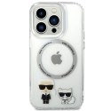 Etui Karl Lagerfeld Karl&Choupette Aluminium MagSafe na iPhone 14 Pro - przezroczyste