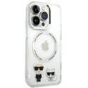 Etui Karl Lagerfeld Karl&Choupette Aluminium MagSafe na iPhone 14 Pro - przezroczyste