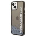 Etui Karl Lagerfeld Liquid Glitter Elong na iPhone 14 - czarne