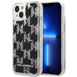 Etui Karl Lagerfeld Liquid Glitter Monogram na iPhone 14 Plus - czarne