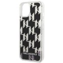 Etui Karl Lagerfeld Liquid Glitter Monogram na iPhone 14 Plus - czarne