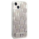 Etui Karl Lagerfeld Liquid Glitter Monogram na iPhone 14 Plus - srebrne