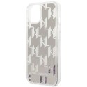 Etui Karl Lagerfeld Liquid Glitter Monogram na iPhone 14 Plus - srebrne