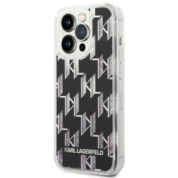 Etui Karl Lagerfeld Liquid Glitter Monogram na iPhone 14 Pro Max - czarne