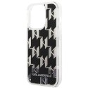 Etui Karl Lagerfeld Liquid Glitter Monogram na iPhone 14 Pro Max - czarne