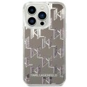 Etui Karl Lagerfeld Liquid Glitter Monogram na iPhone 14 Pro Max - srebrne