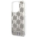 Etui Karl Lagerfeld Liquid Glitter Monogram na iPhone 14 Pro Max - srebrne