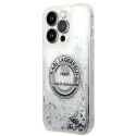 Etui Karl Lagerfeld Liquid Glitter RSG na iPhone 14 Pro Max - srebrne