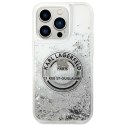 Etui Karl Lagerfeld Liquid Glitter RSG na iPhone 14 Pro Max - srebrne