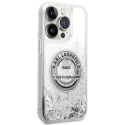 Etui Karl Lagerfeld Liquid Glitter RSG na iPhone 14 Pro Max - srebrne