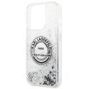 Etui Karl Lagerfeld Liquid Glitter RSG na iPhone 14 Pro Max - srebrne