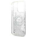 Etui Karl Lagerfeld Liquid Glitter RSG na iPhone 14 Pro Max - srebrne