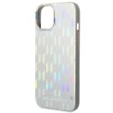 Etui Karl Lagerfeld Monogram Iridescent na iPhone 14 Plus - srebrne