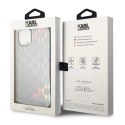 Etui Karl Lagerfeld Monogram Iridescent na iPhone 14 Plus - srebrne