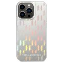 Etui Karl Lagerfeld Monogram Iridescent na iPhone 14 Pro - srebrne