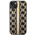 Etui Karl Lagerfeld Monogram Stripe na iPhone 14 Plus - brązowe