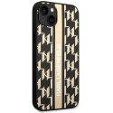 Etui Karl Lagerfeld Monogram Stripe na iPhone 14 Plus - brązowe