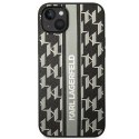 Etui Karl Lagerfeld Monogram Stripe na iPhone 14 Plus - szare