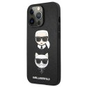 Etui Karl Lagerfeld Saffiano Karl&Choupette na iPhone 13 Pro Max - czarne