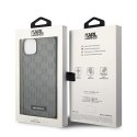 Etui Karl Lagerfeld Saffiano Mono Metal Logo na iPhone 14 Plus - szare