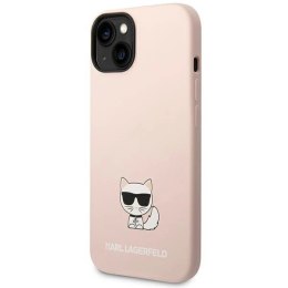 Etui Karl Lagerfeld Silicone Choupette Body na iPhone 14 Plus - jasnoróżowe