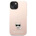 Etui Karl Lagerfeld Silicone Choupette Body na iPhone 14 Plus - jasnoróżowe