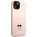 Etui Karl Lagerfeld Silicone Choupette Body na iPhone 14 Plus - jasnoróżowe