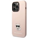 Etui Karl Lagerfeld Silicone Choupette Body na iPhone 14 Pro Max - jasnoróżowe