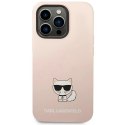 Etui Karl Lagerfeld Silicone Choupette Body na iPhone 14 Pro Max - jasnoróżowe