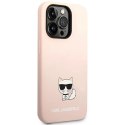 Etui Karl Lagerfeld Silicone Choupette Body na iPhone 14 Pro Max - jasnoróżowe