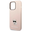 Etui Karl Lagerfeld Silicone Choupette Body na iPhone 14 Pro Max - jasnoróżowe