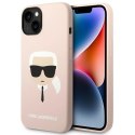 Etui Karl Lagerfeld Silicone Karl's Head MagSafe na iPhone 14 Plus - jasnoróżowe