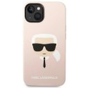 Etui Karl Lagerfeld Silicone Karl's Head MagSafe na iPhone 14 Plus - jasnoróżowe