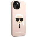 Etui Karl Lagerfeld Silicone Karl's Head MagSafe na iPhone 14 Plus - jasnoróżowe