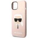 Etui Karl Lagerfeld Silicone Karl's Head MagSafe na iPhone 14 Plus - jasnoróżowe