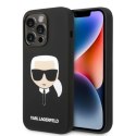 Etui Karl Lagerfeld Silicone Karl's Head MagSafe na iPhone 14 Pro - czarne