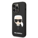 Etui Karl Lagerfeld Silicone Karl's Head MagSafe na iPhone 14 Pro - czarne